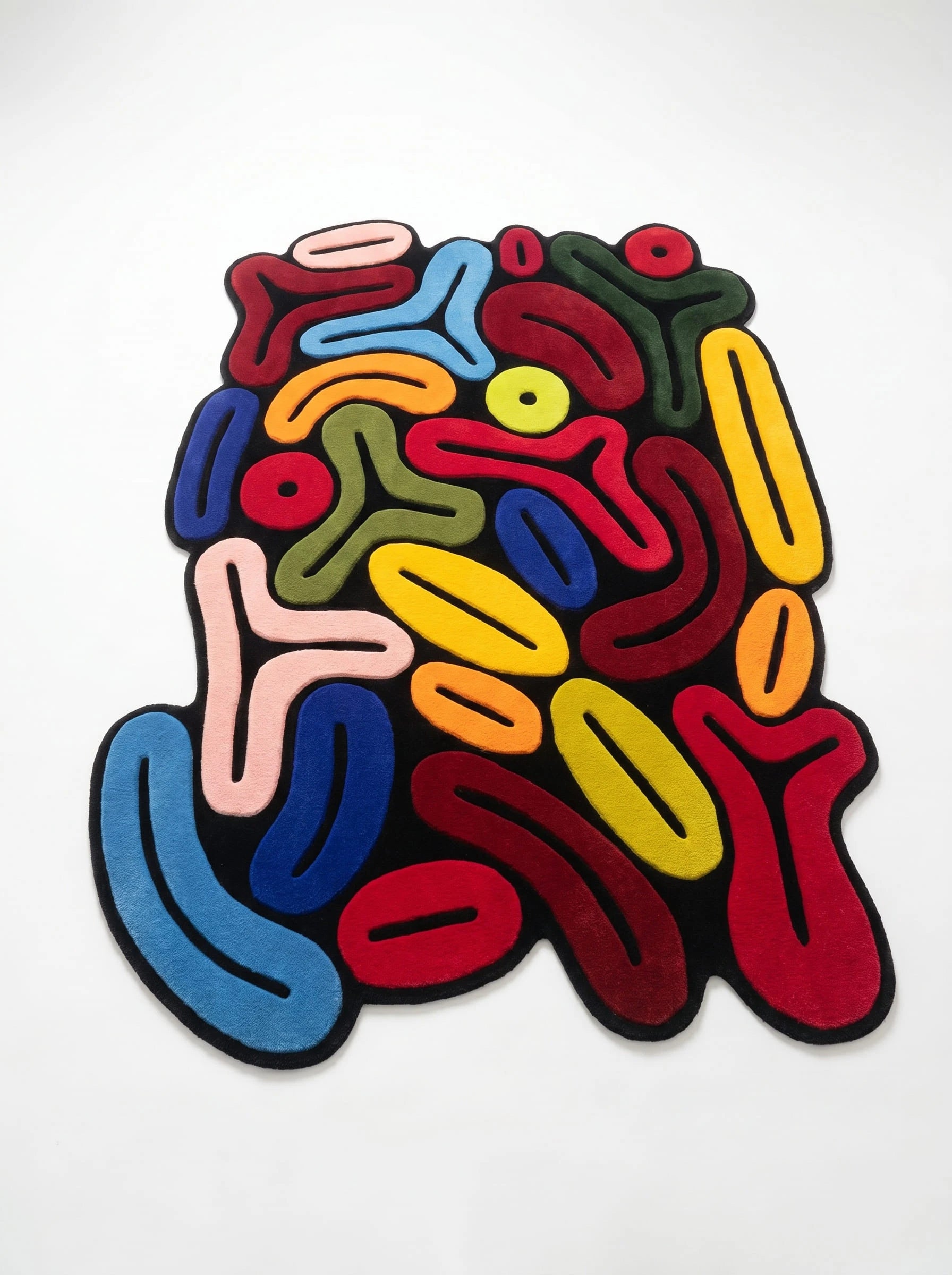 Abstract Freeform Area Rug: Sculptural Dopamine Decor