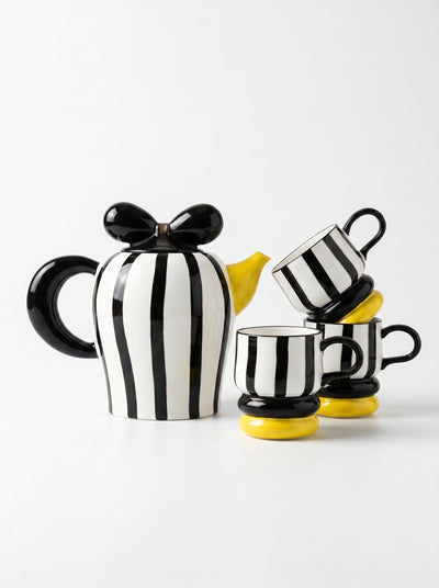 Handcrafted Ceramic Teapot and Coffee Pot Set