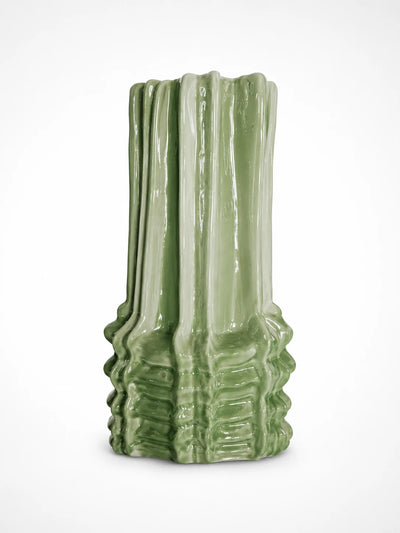 Amber Glass Geometric Ring Vase — Dopamine Decor Sculptural Statement