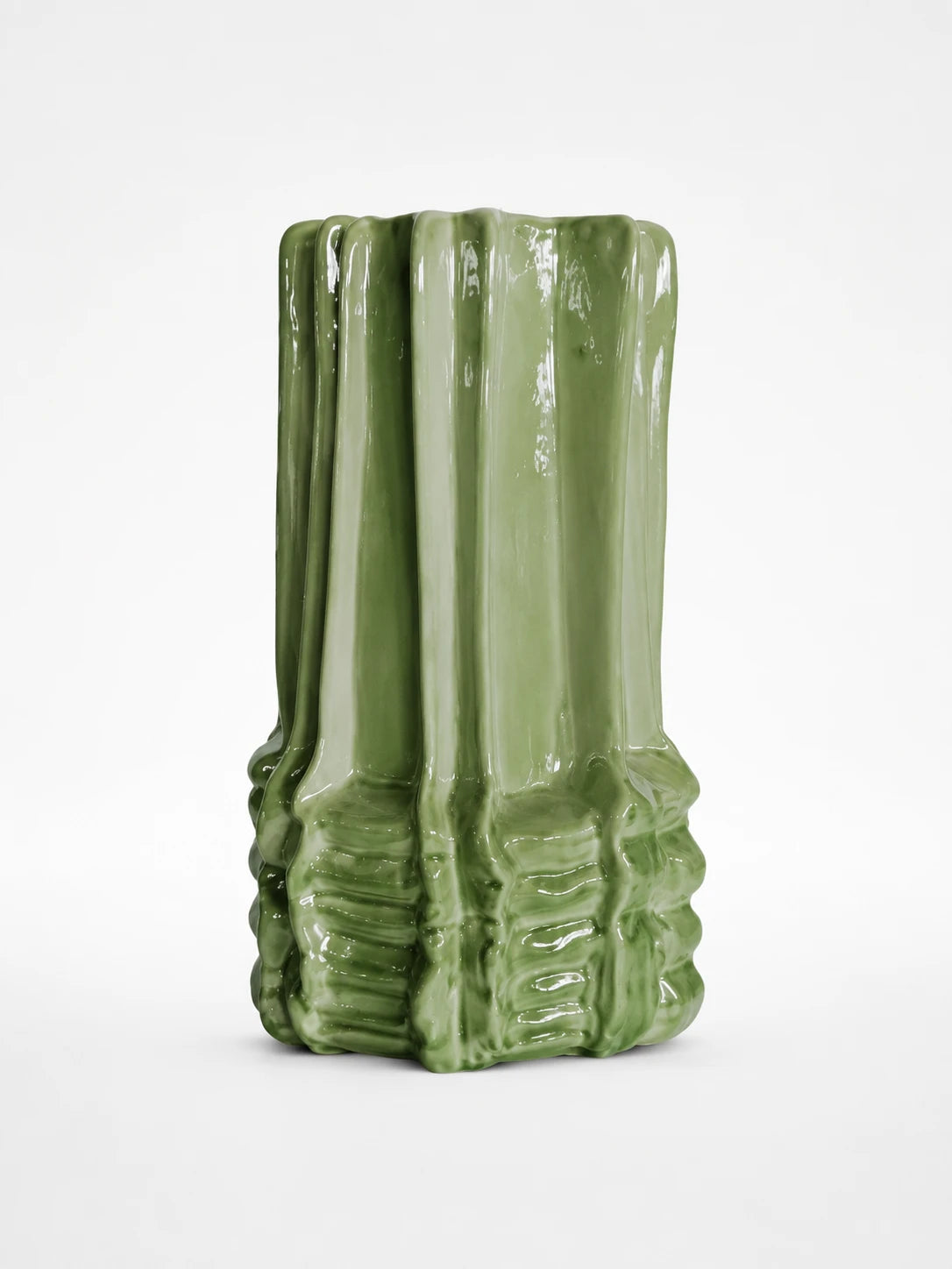 Amber Glass Geometric Ring Vase — Dopamine Decor Sculptural Statement