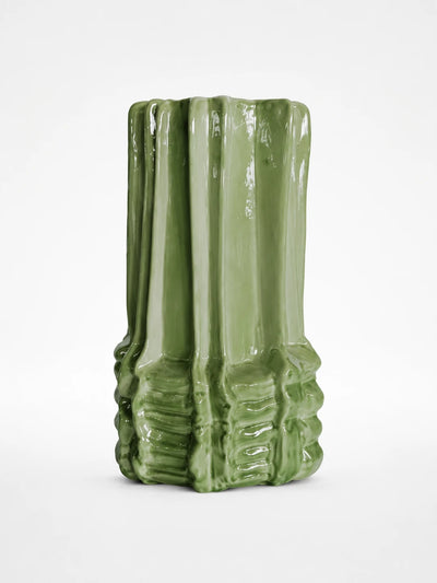 Amber Glass Geometric Ring Vase — Dopamine Decor Sculptural Statement