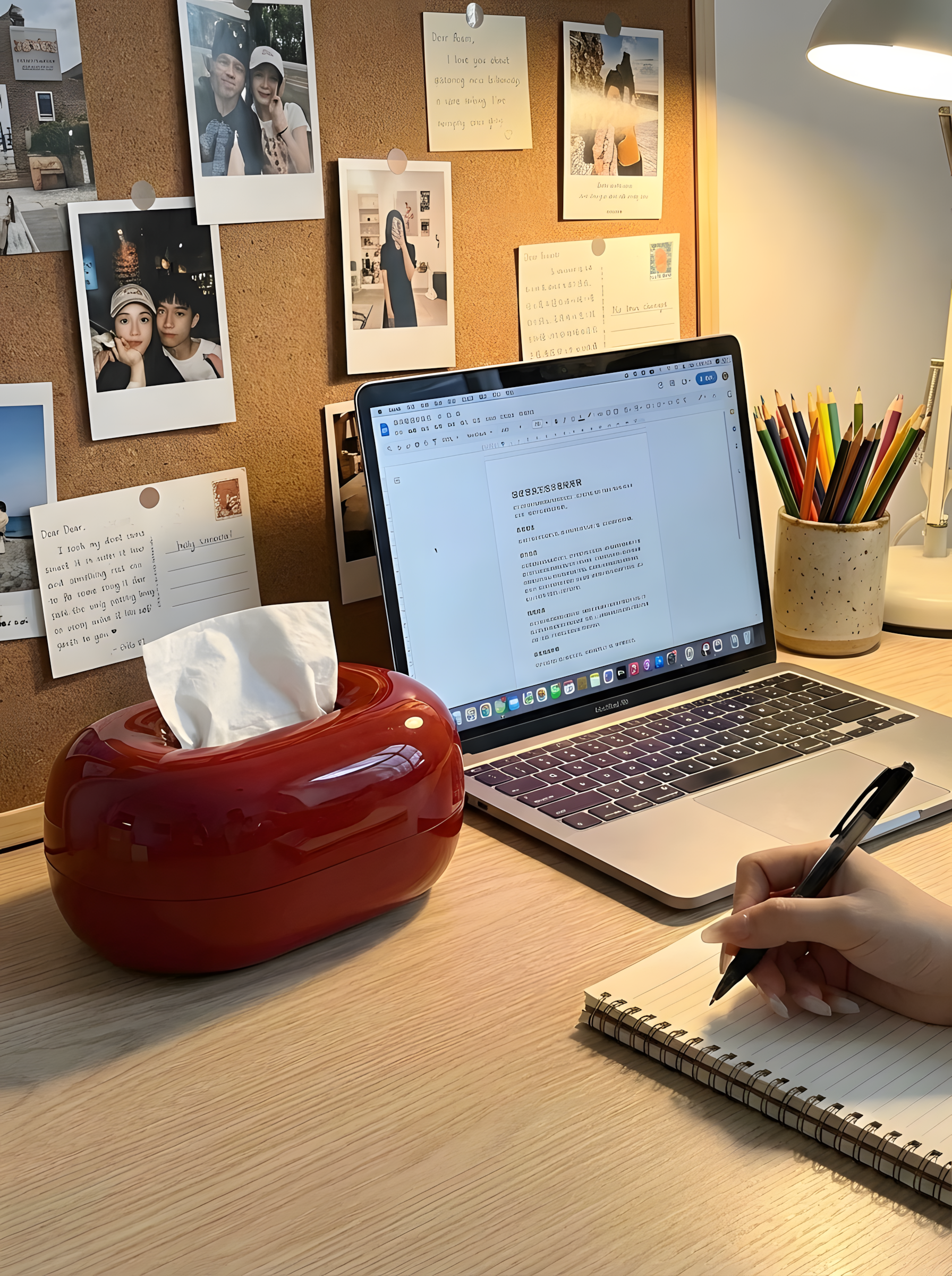 Glossy Red Sculptural Tissue Box – Modern Retro Decor