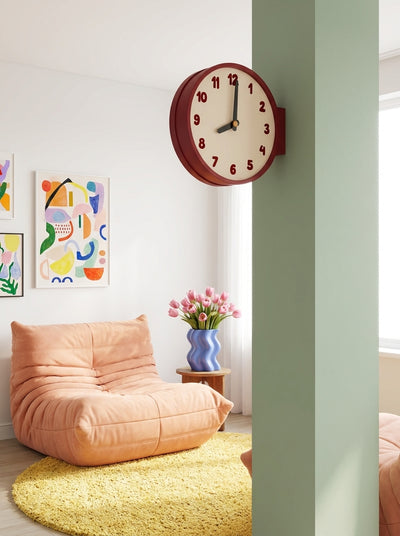 Creative Double-Sided Wall Clock – Corner-Mounted Acrylic Timepiece