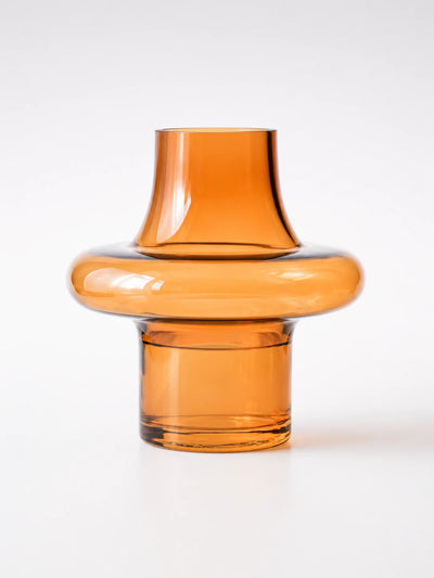 Amber Glass Vase — Mid-Century Modern Dopamine Decor