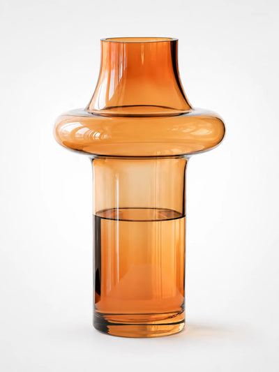 Amber Glass Vase — Mid-Century Modern Dopamine Decor