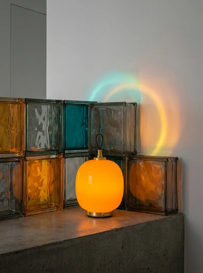 Bauhaus-Inspired Colored Glass Table Lamp for Dopamine Decor