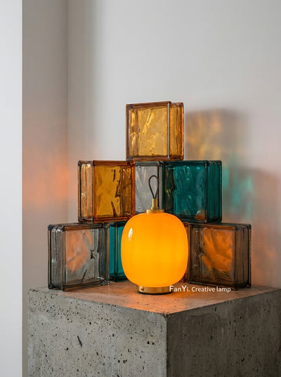 Bauhaus-Inspired Glass Table Lamp – Danish Minimalist Ambient Light
