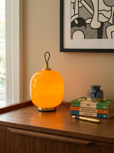Bauhaus-Inspired Colored Glass Table Lamp for Dopamine Decor
