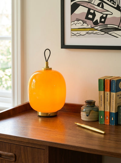 Bauhaus-Inspired Glass Table Lamp – Danish Minimalist Ambient Light