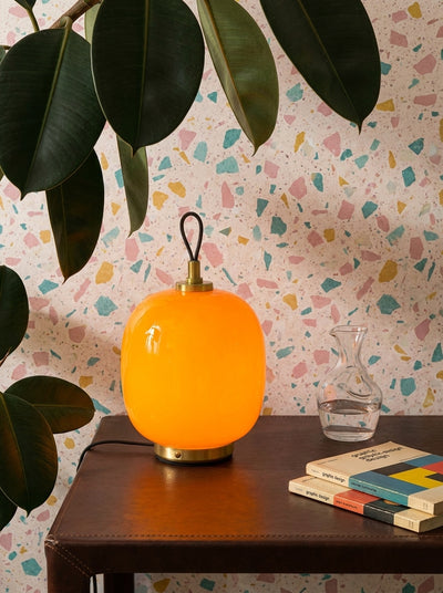 Bauhaus-Inspired Glass Table Lamp – Danish Minimalist Ambient Light