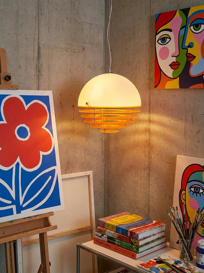 Bauhaus Layered Pendant Lamp – Retro Geometric Ceiling Light