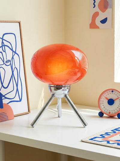 Mushroom Table Lamp, Mid-Century Modern Space Age Tripod