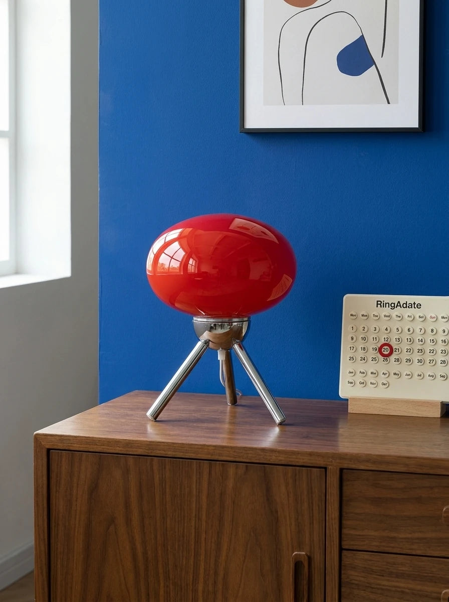 Mid-Century Modern Tripod Mushroom Lamp: Space Age Ambient Lighting