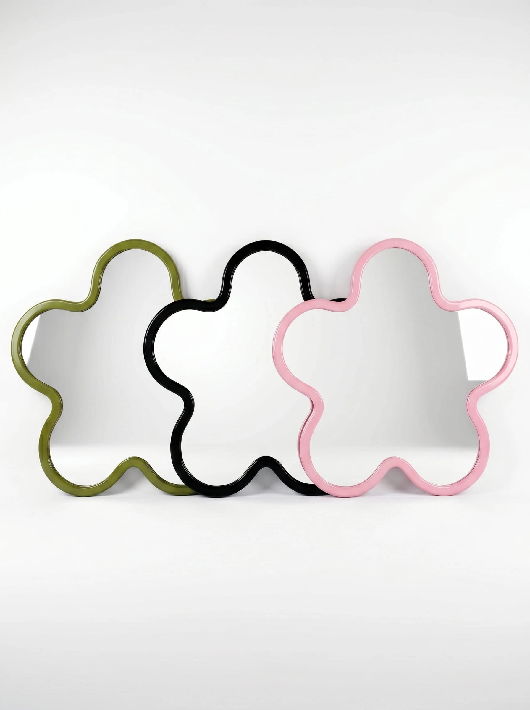 Bauhaus-Inspired Floral Wall Mirror: Sculptural Dopamine Decor Accent
