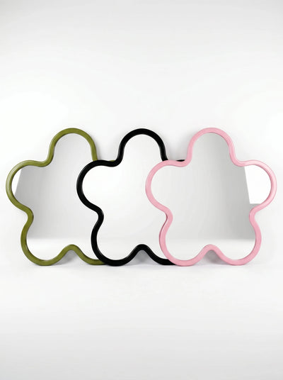 Bauhaus-Inspired Floral Wall Mirror: Sculptural Dopamine Decor Accent