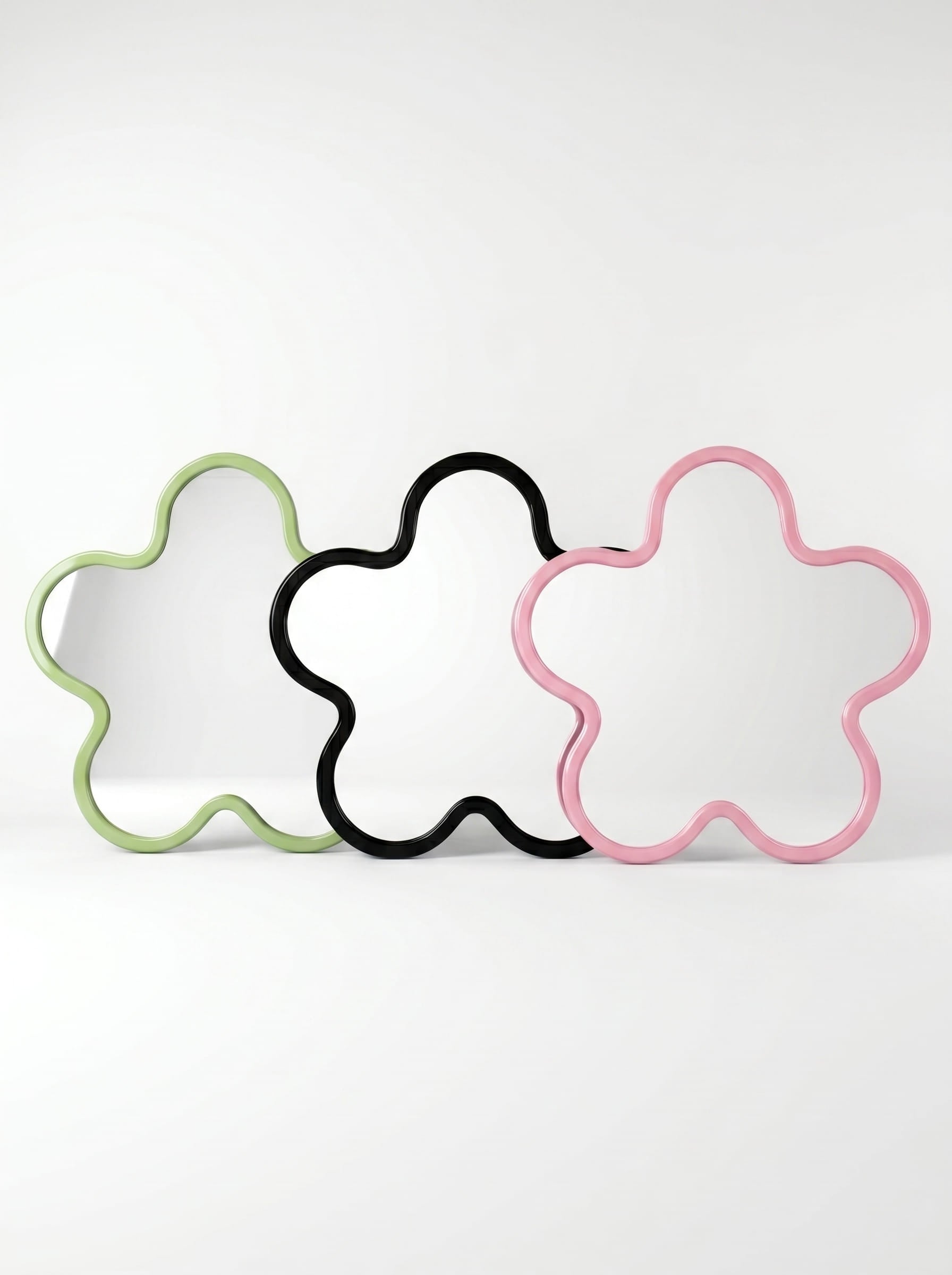 Bauhaus-Inspired Floral Wall Mirror – Statement Decor Piece