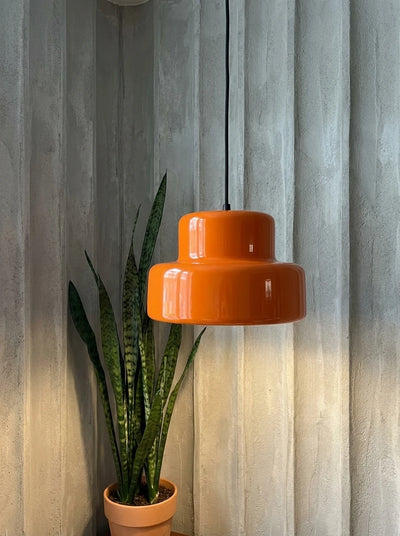 Concentric Orbit Wrought Iron Pendant Lamp | Orange Dopamine Decor Ceiling Light