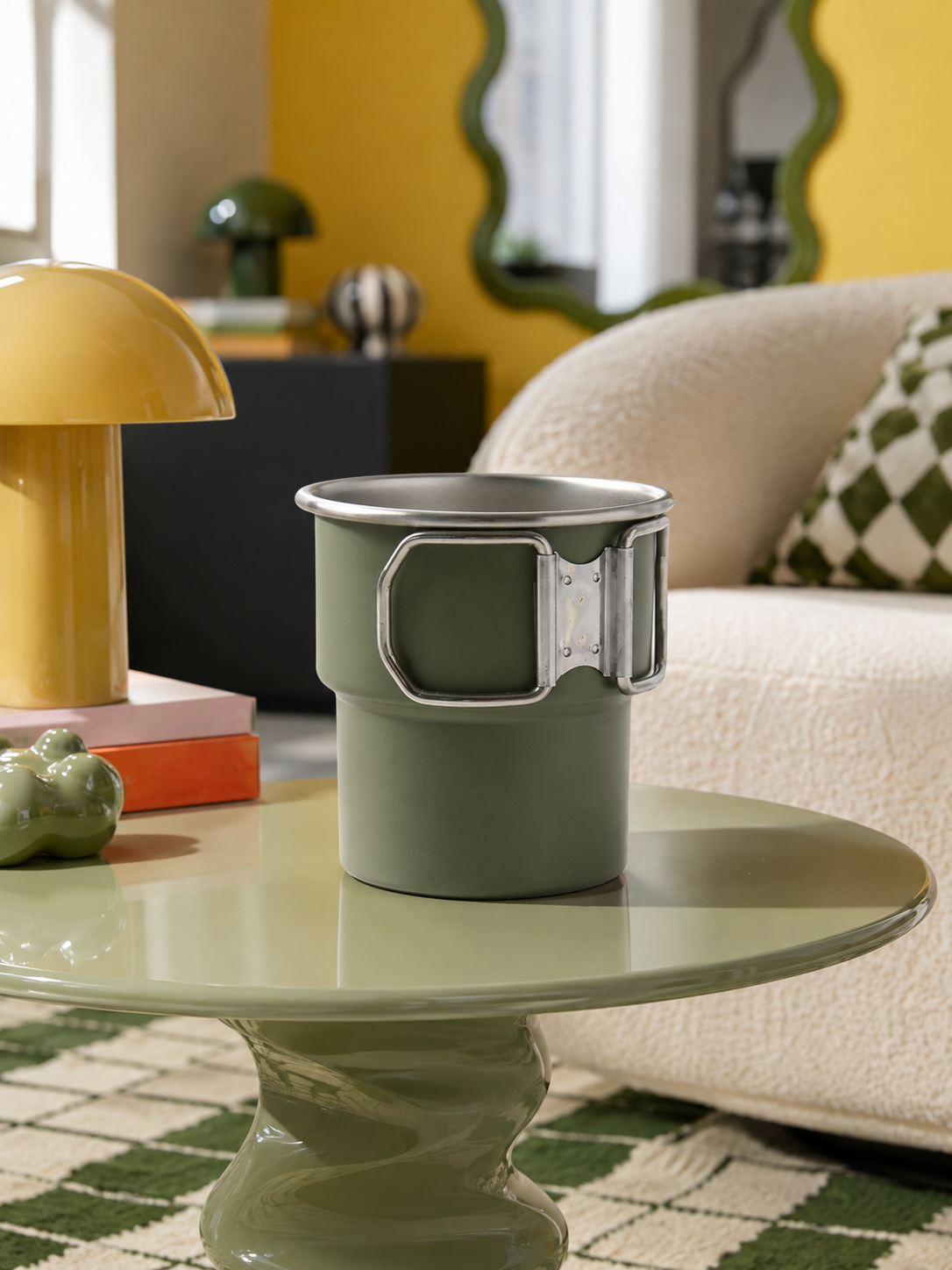 Folding-Handle Stainless Steel Camping Mug