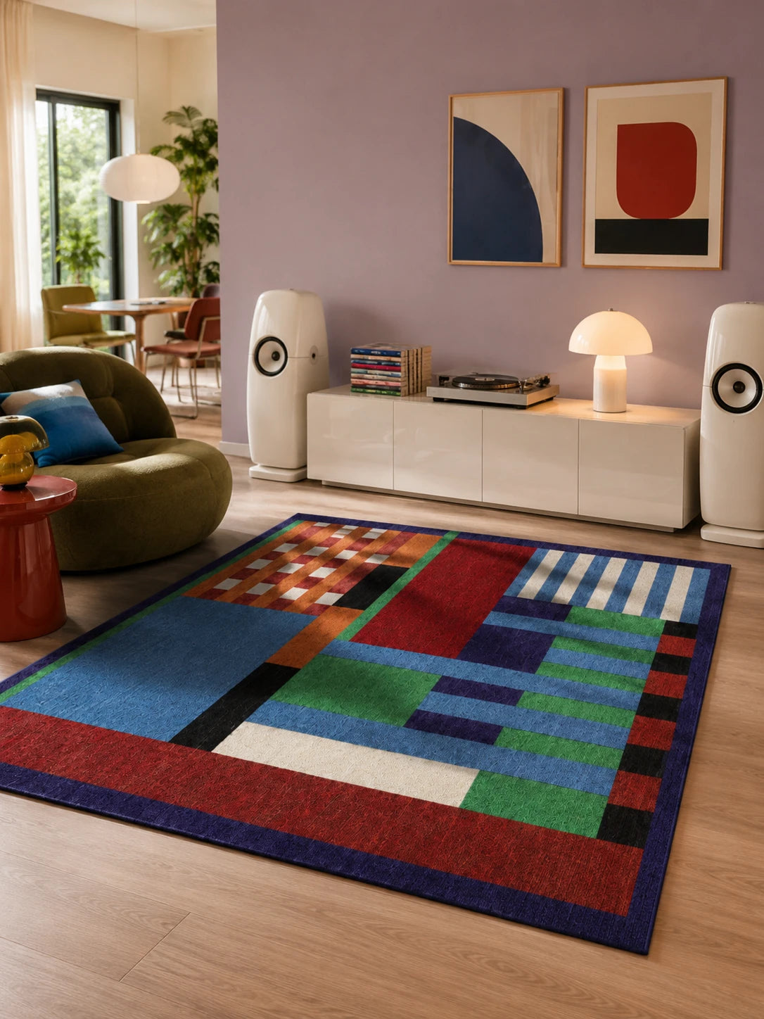 Bauhaus-Style Color-Block Area Rug