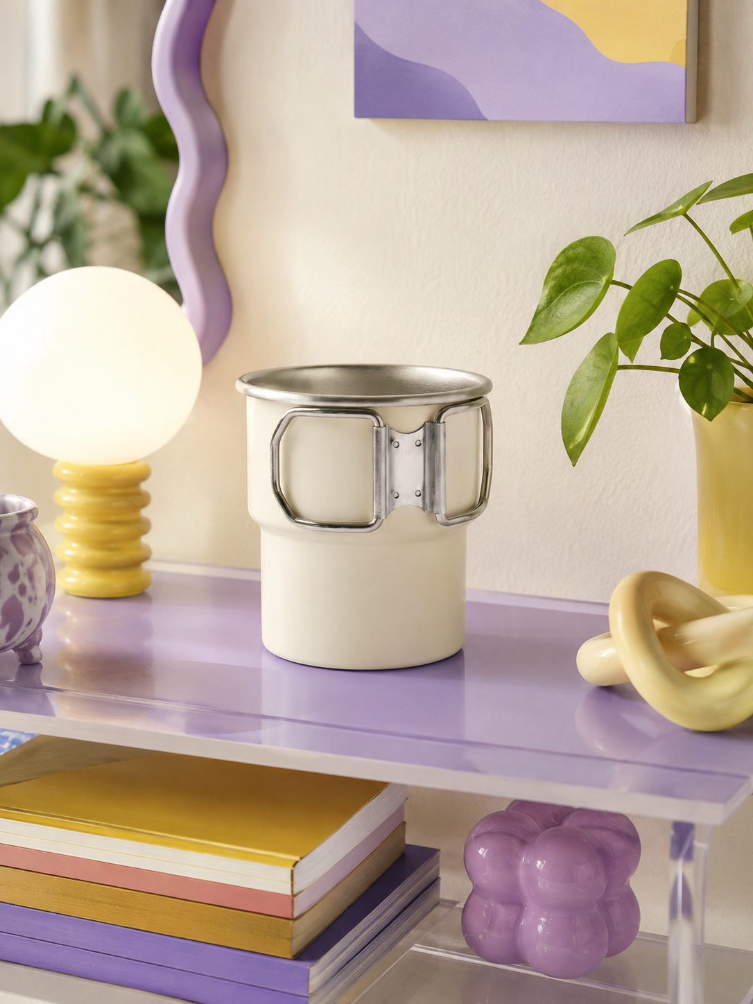 Folding-Handle Stainless Steel Camping Mug