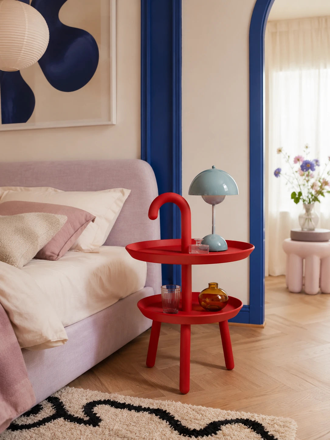 Umbrella-Hook Two-Tier Side Table