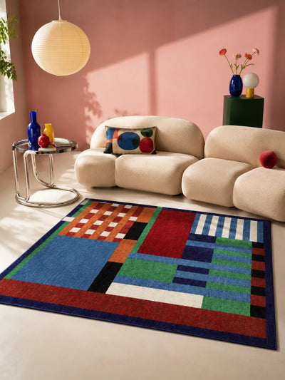 Bauhaus-Style Color-Block Area Rug