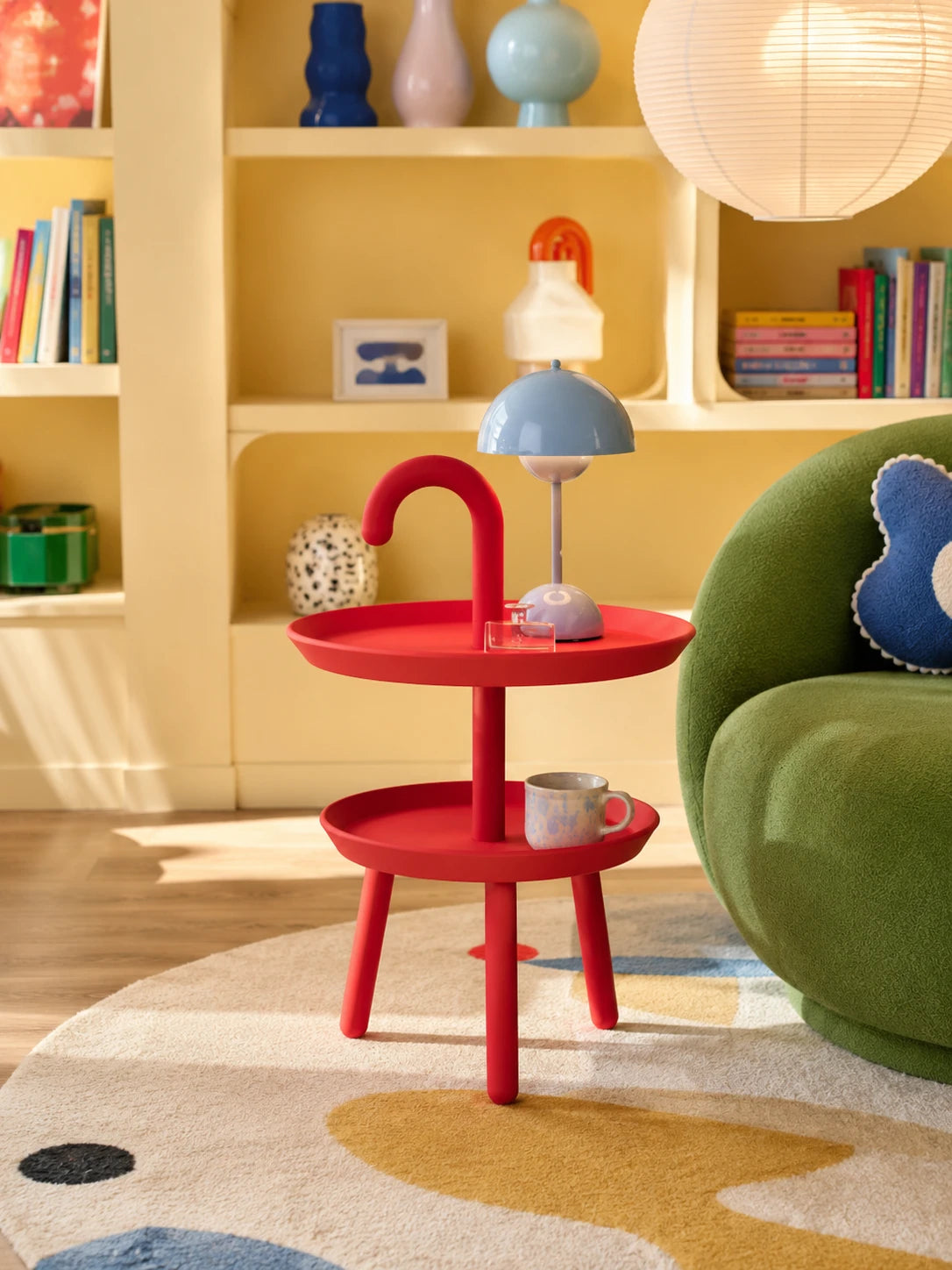 Umbrella-Hook Two-Tier Side Table
