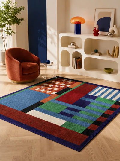Bauhaus-Style Color-Block Area Rug