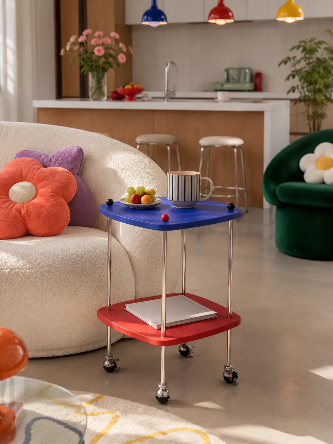 Two-Tier Rolling Side Table