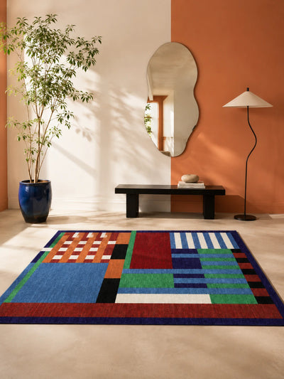 Bauhaus-Style Color-Block Area Rug