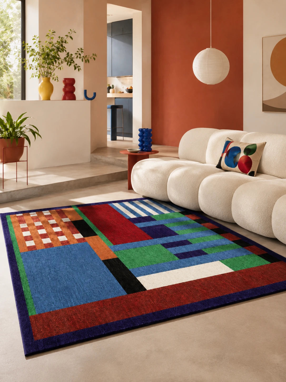 Bauhaus-Style Color-Block Area Rug