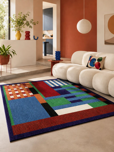 Bauhaus-Style Color-Block Area Rug