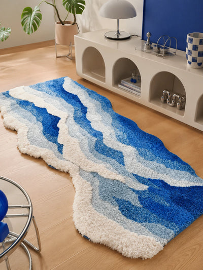 Ocean Wave Plush Bedside Rug