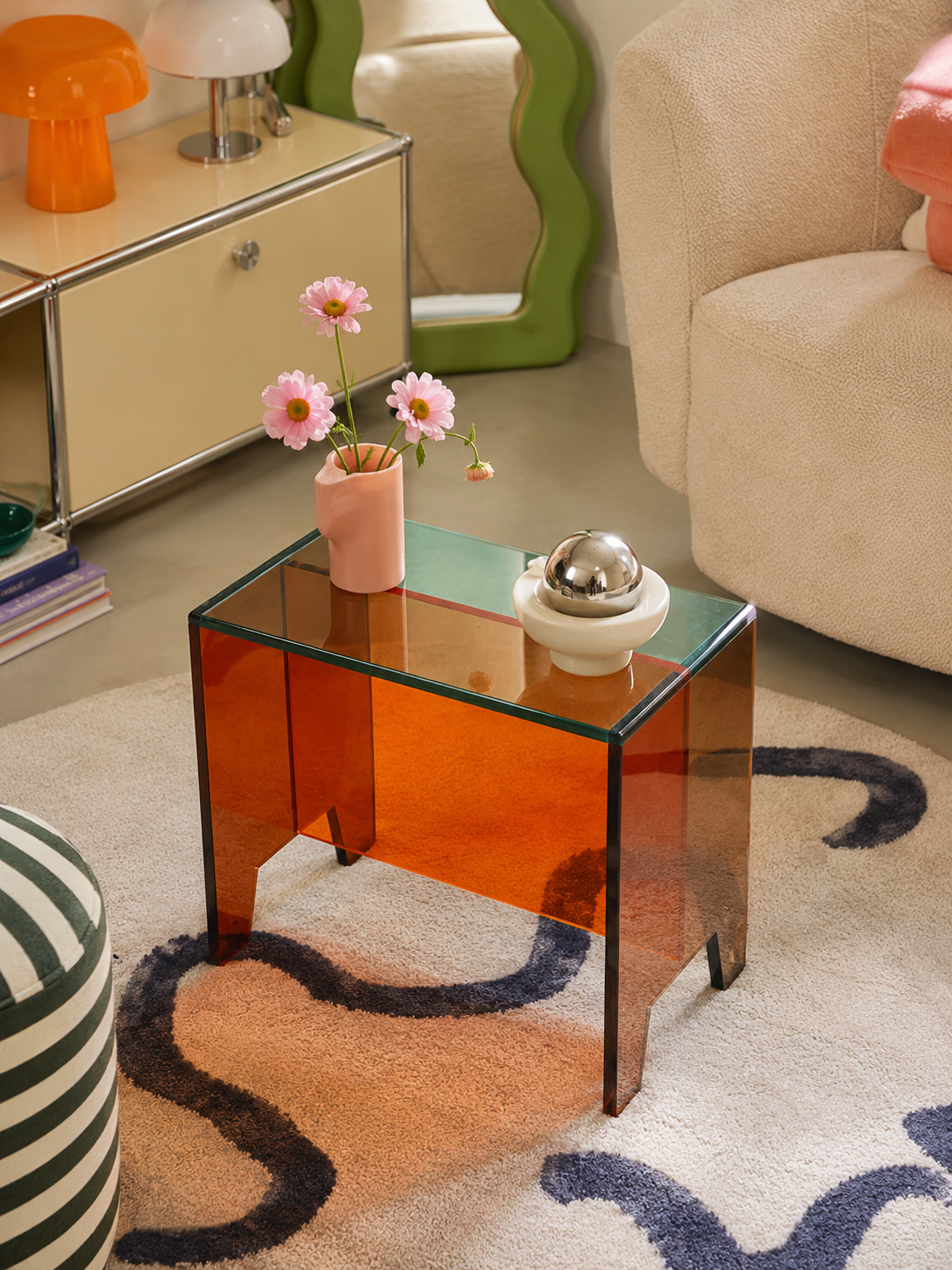 Color-Block Acrylic Mini Stool