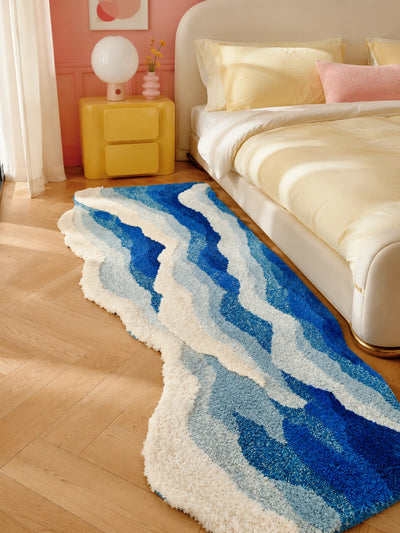Ocean Wave Plush Bedside Rug