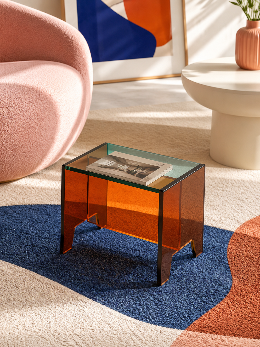 Color-Block Acrylic Mini Stool