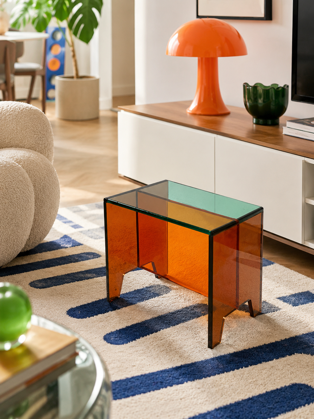 Color-Block Acrylic Mini Stool