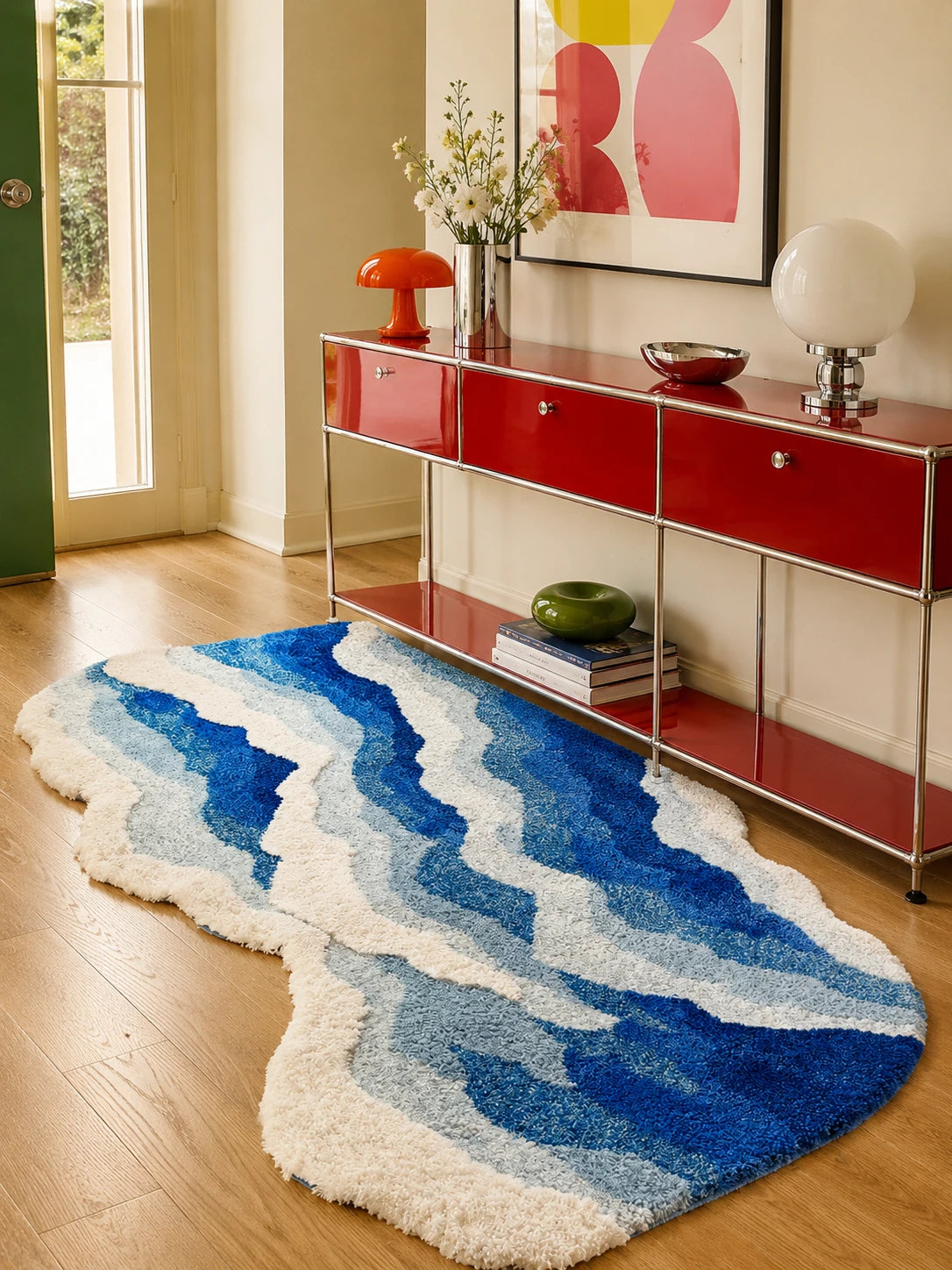Ocean Wave Plush Bedside Rug