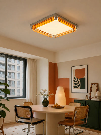 Amber Acrylic Flush Ceiling Light
