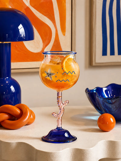 Coral Stem Cocktail Glass