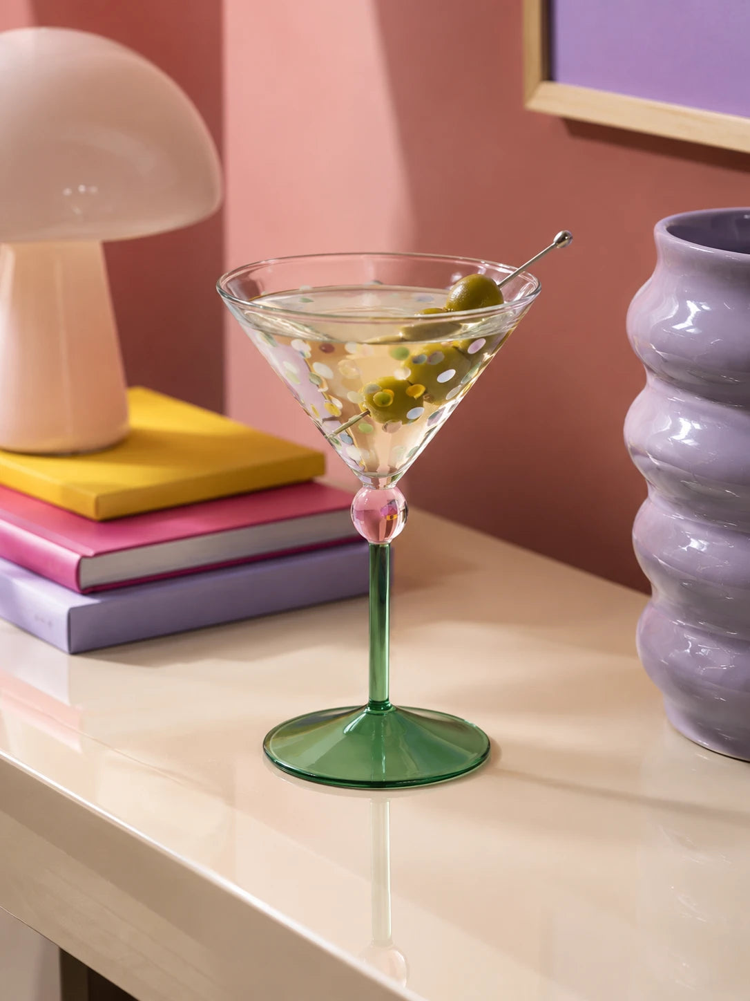 Polka Dot Martini Glass