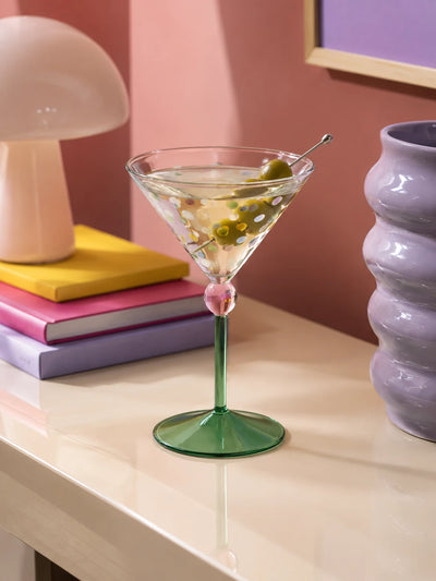 Polka Dot Martini Glass