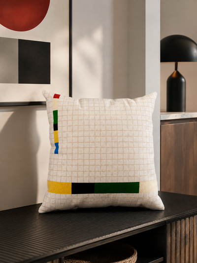 Color-Block Check Throw Pillow