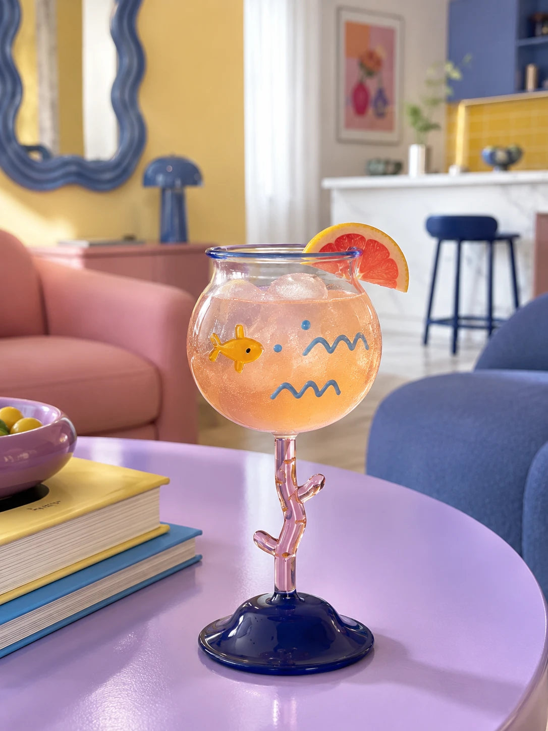 Coral Stem Cocktail Glass