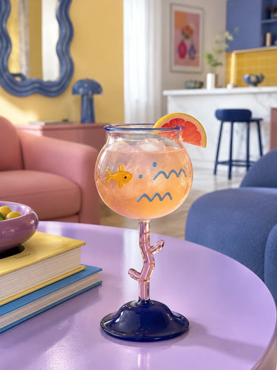 Coral Stem Cocktail Glass