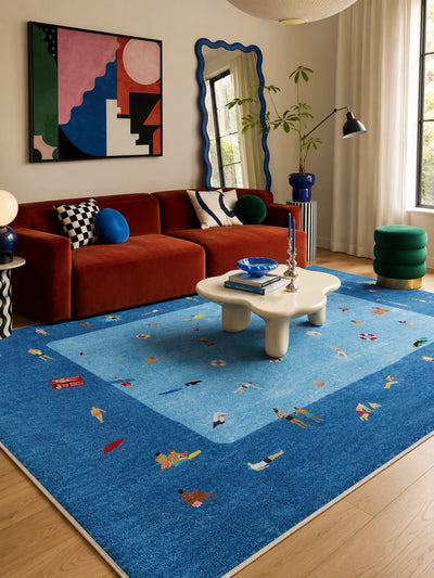 Summer Pool Scene Area Rug in fabric — Retro Radius product photo 4 of 8