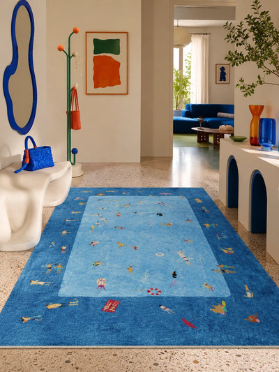 Summer Pool Scene Area Rug in fabric — Retro Radius product photo 5 of 8
