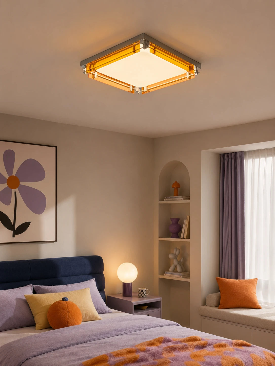 Amber Acrylic Flush Ceiling Light
