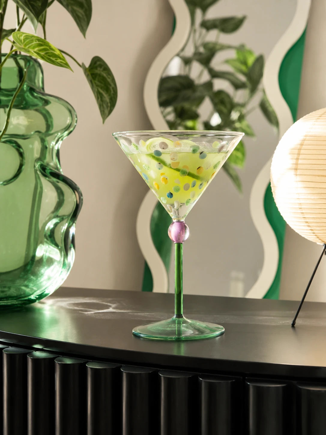 Polka Dot Martini Glass