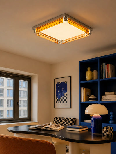 Amber Acrylic Flush Ceiling Light
